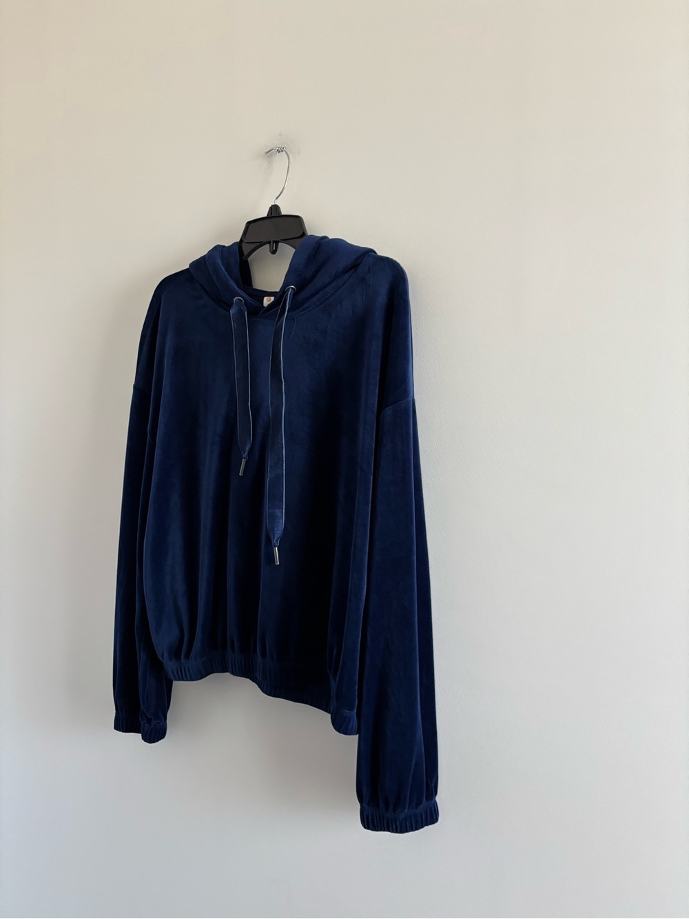 Daily Practice Anthropologie Velour Hoodie Navy Blue Womens XL Athletic Casual - Picture 4 of 10